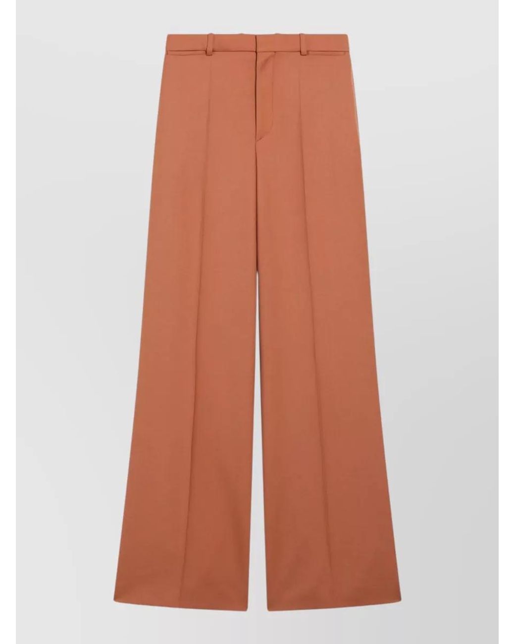 Chloé Brown Cotton High-Rise Flared Suit Trousers