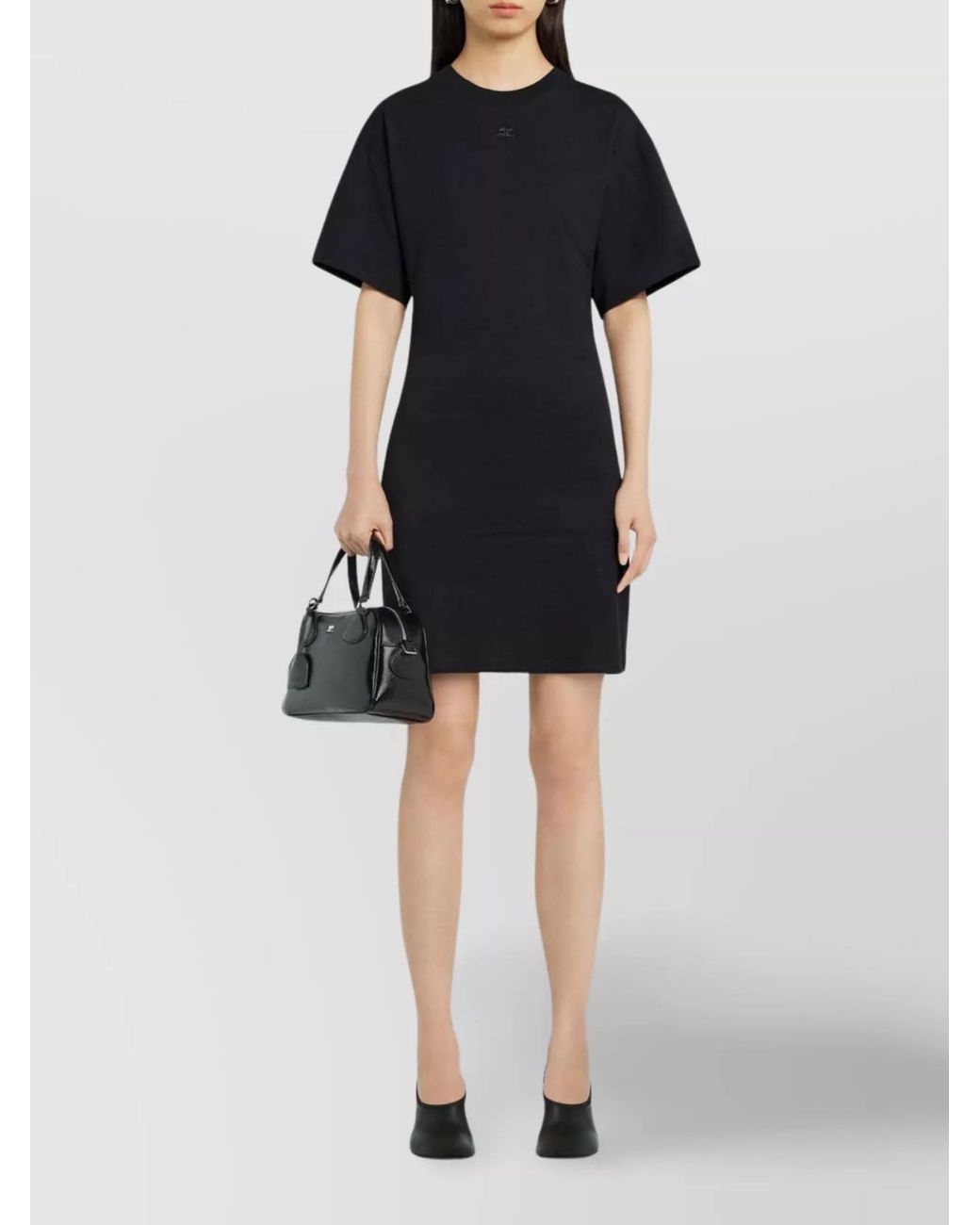Courreges Black Cotton Mini Dress