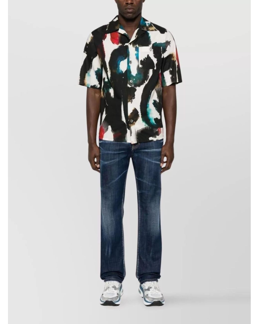 DSquared² Blue Mid-Rise Skinny Jeans Whiskering Effect for men