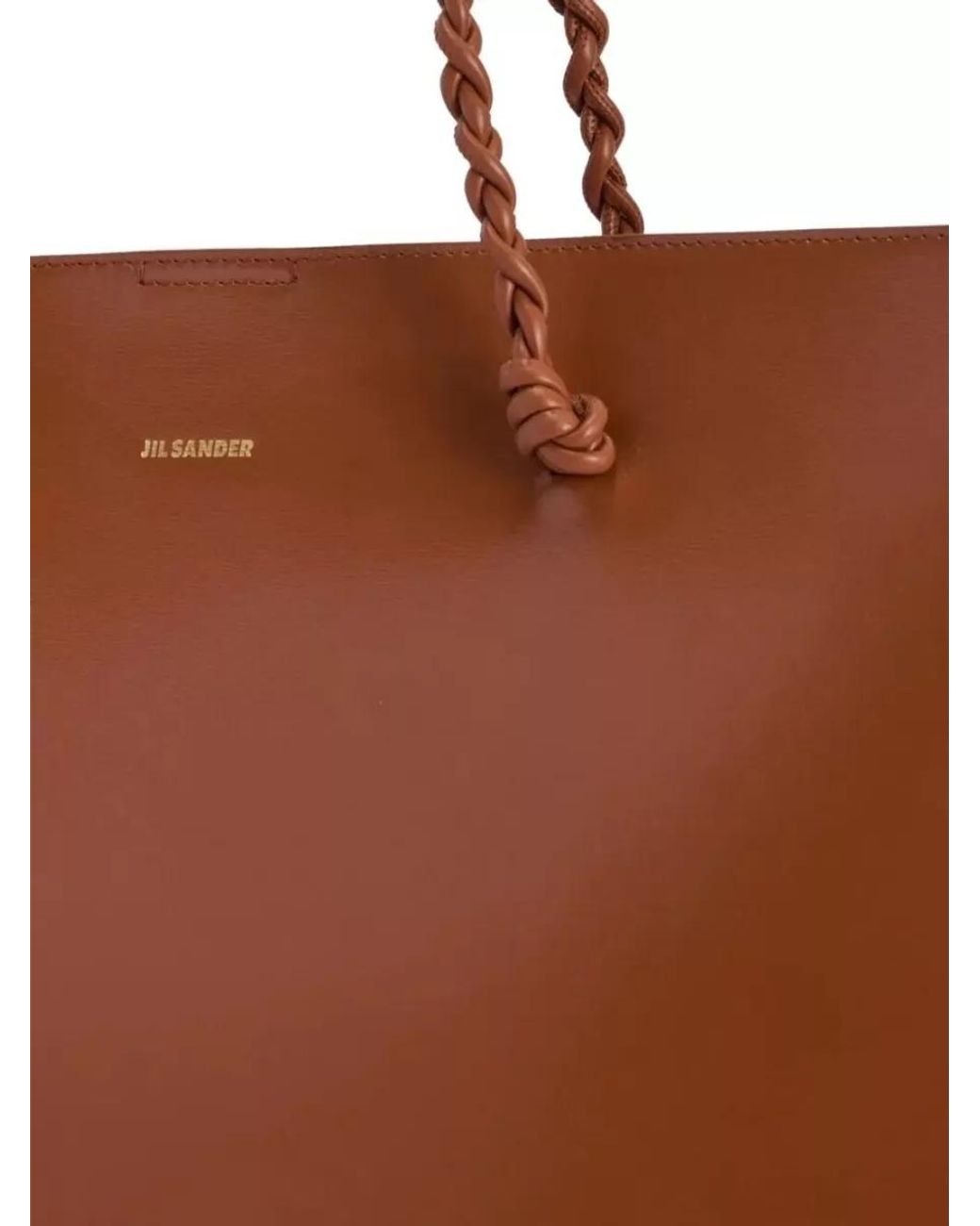 Jil Sander Brown Tangle Leather Tote Bag