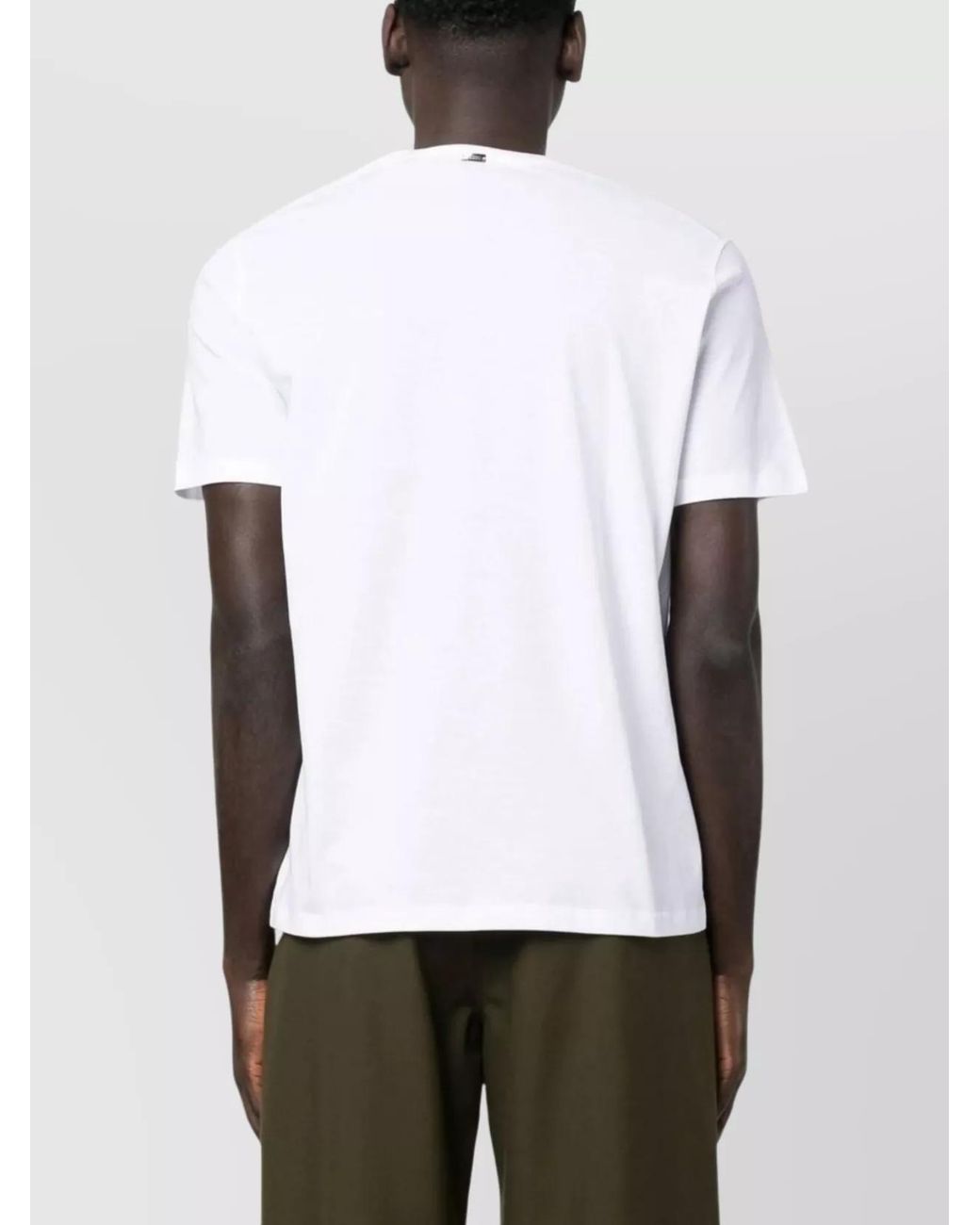 Herno White Cotton Regular-Fit Short-Sleeve T-Shirt for men