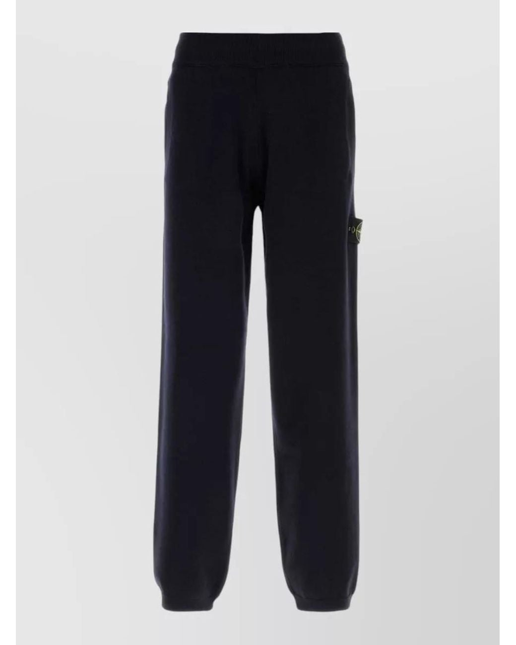 Stone Island Blue Wool Blend Track Pants for men