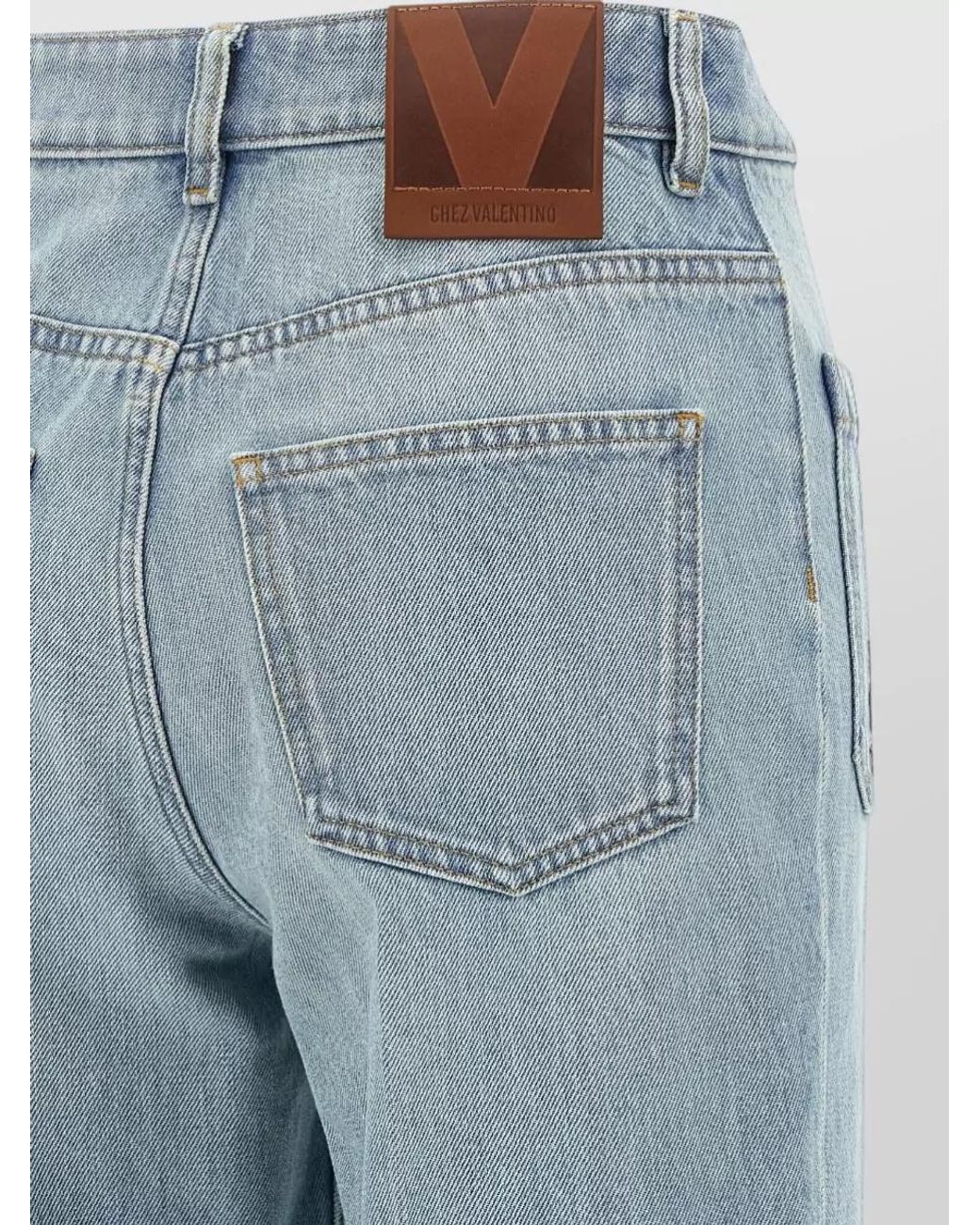 Valentino Garavani Blue Denim High-Rise Straight-Leg Jeans