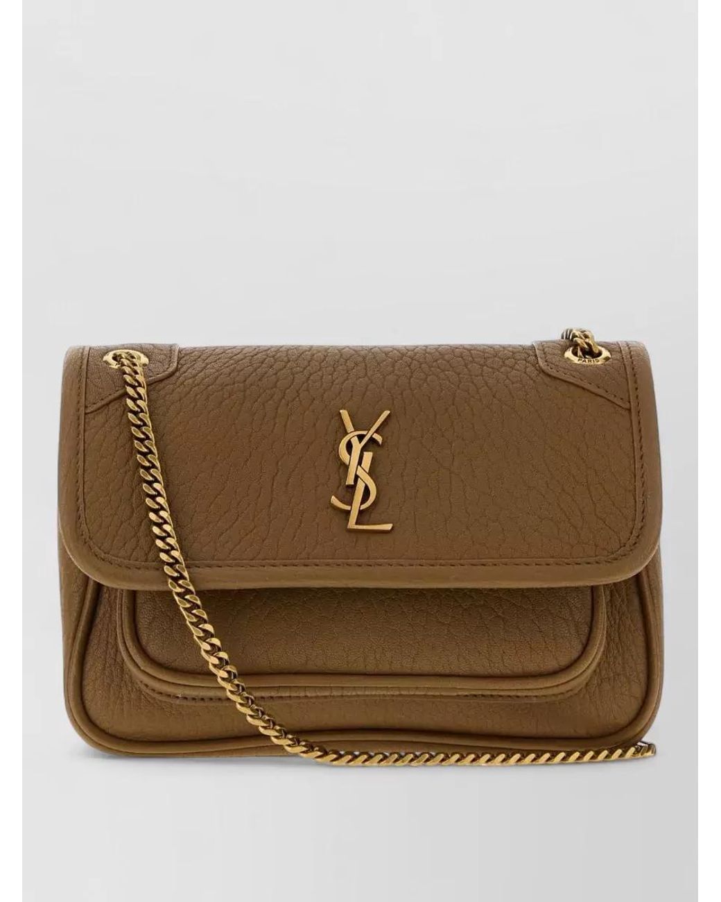 Saint Laurent Brown Niki Mini Leather Clutch Bag