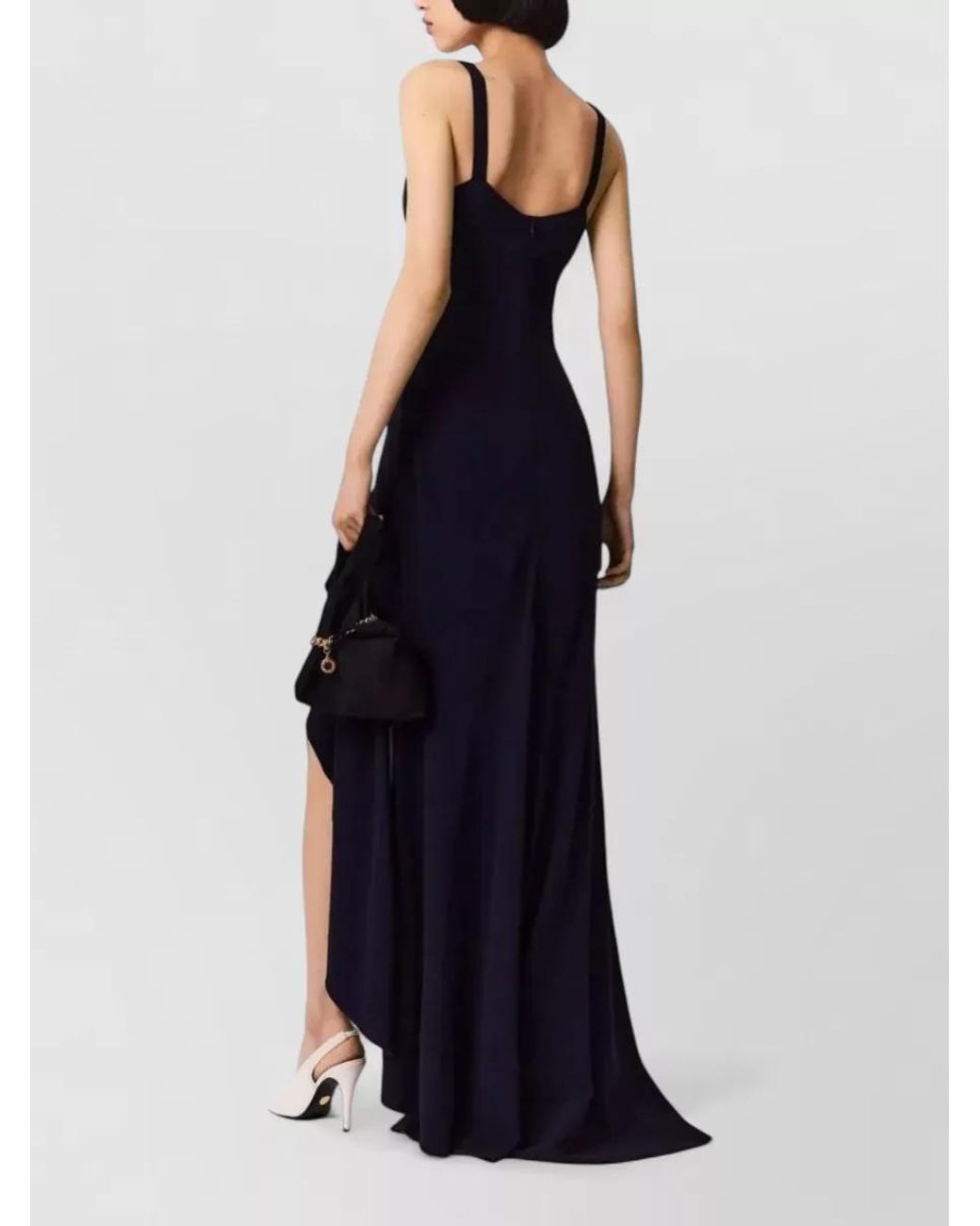 Stella McCartney Blue Asymmetric Ruffled Maxi Dress