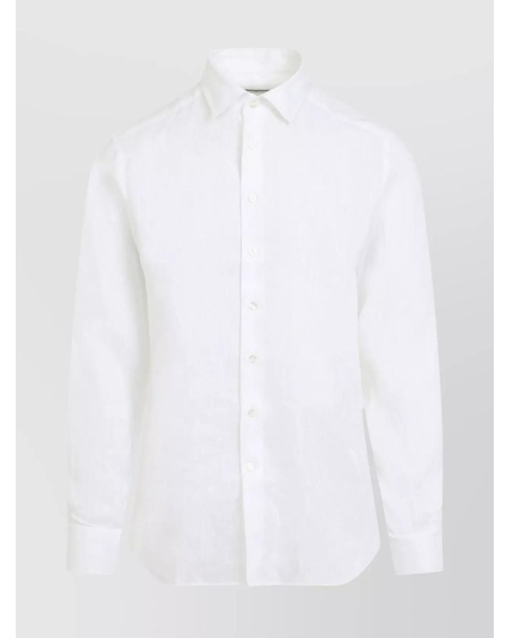 Etro White Linen Long-Sleeve Shirt for men