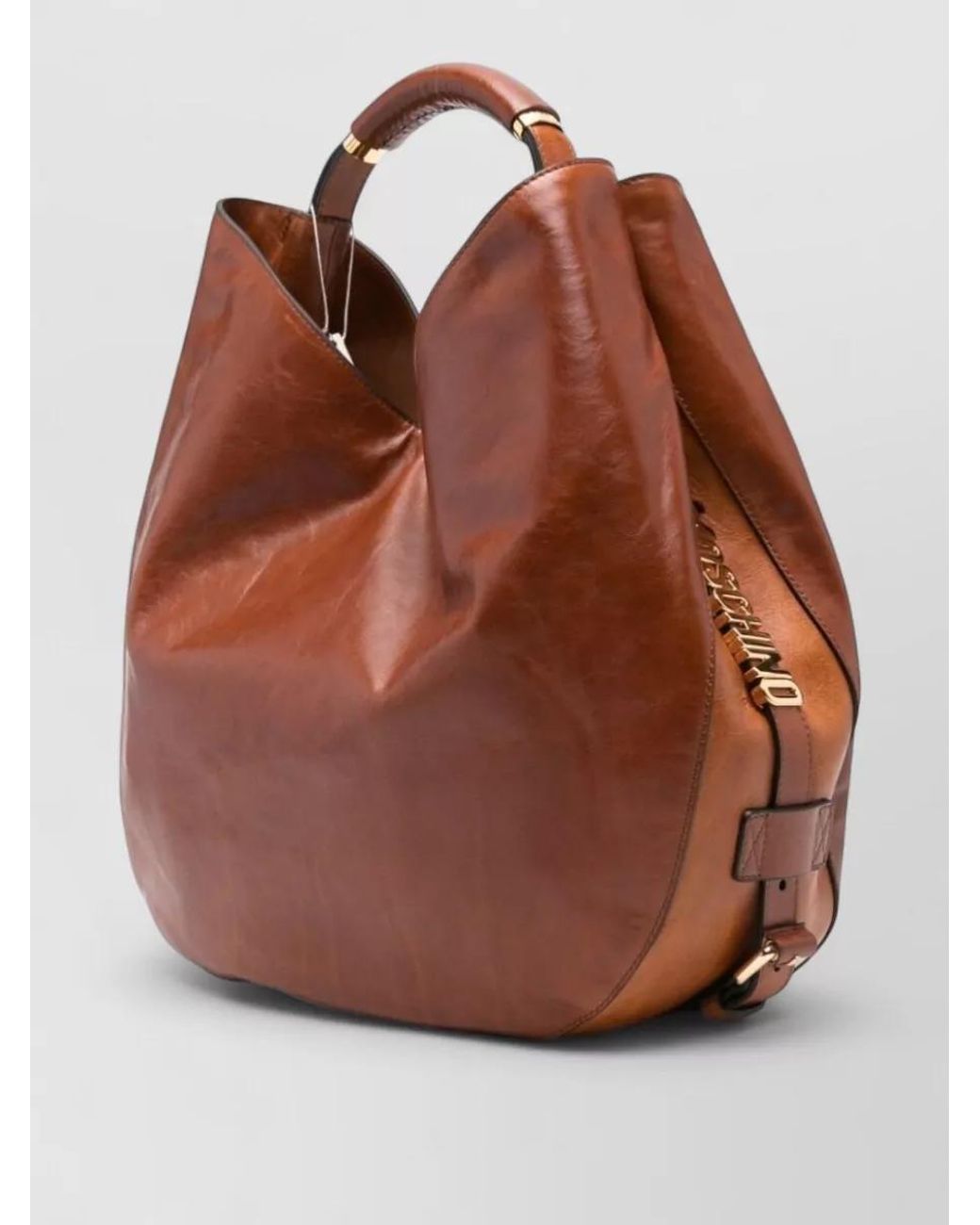 Moschino Brown Leather Shoulder Bag