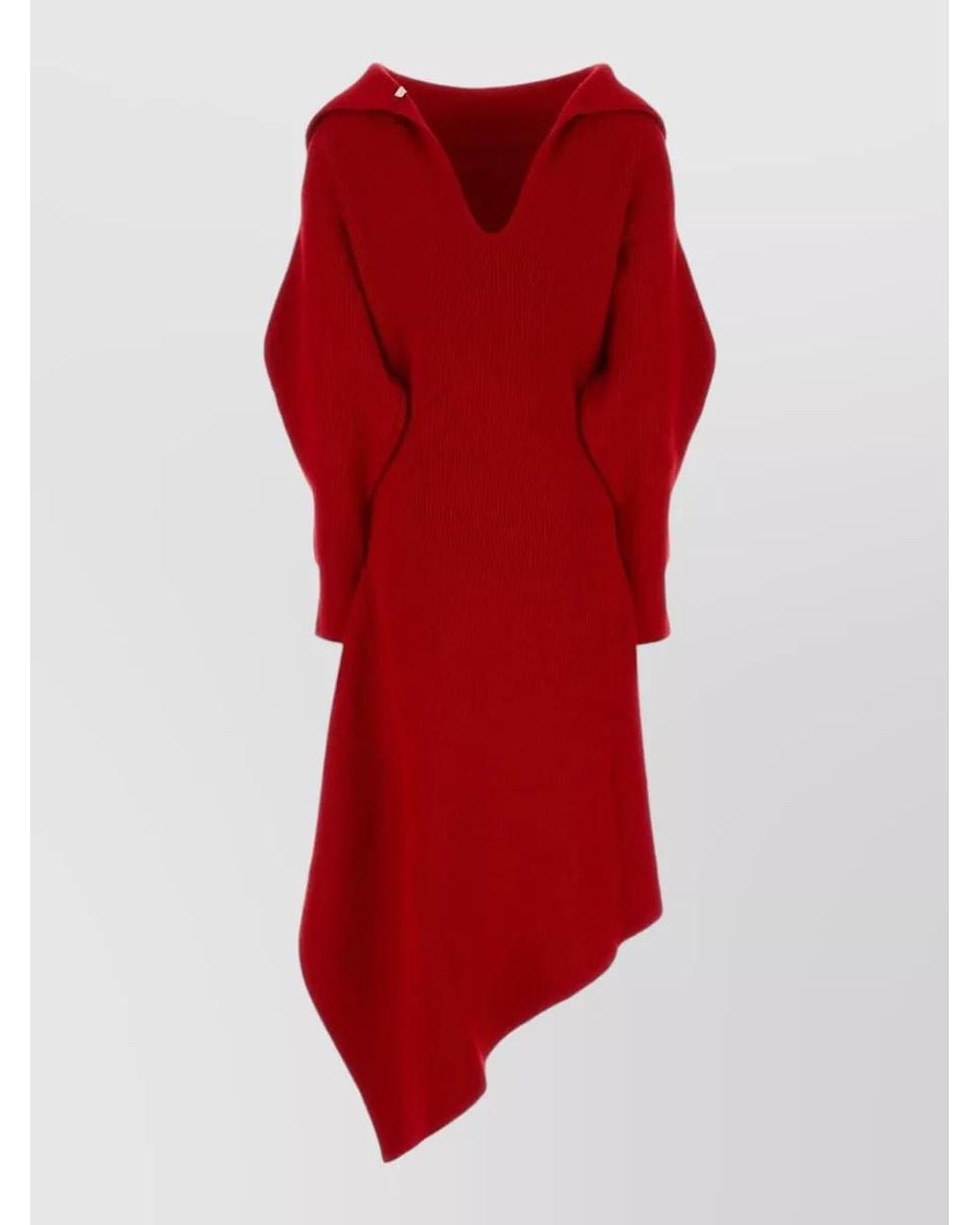 Givenchy Red Wool Cashmere Knee-Length Knitted Dress