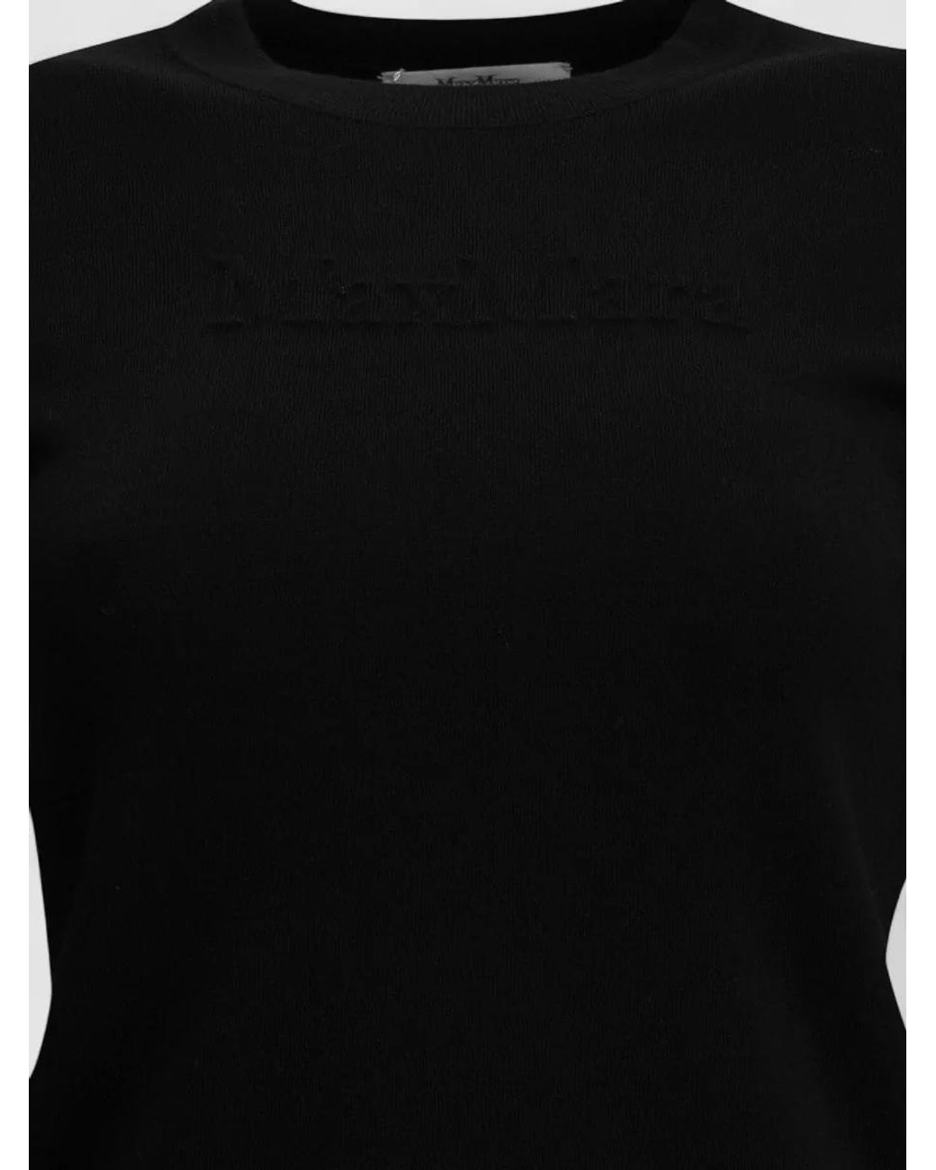 Max Mara Black Virgin Wool Round-Neck Jumper