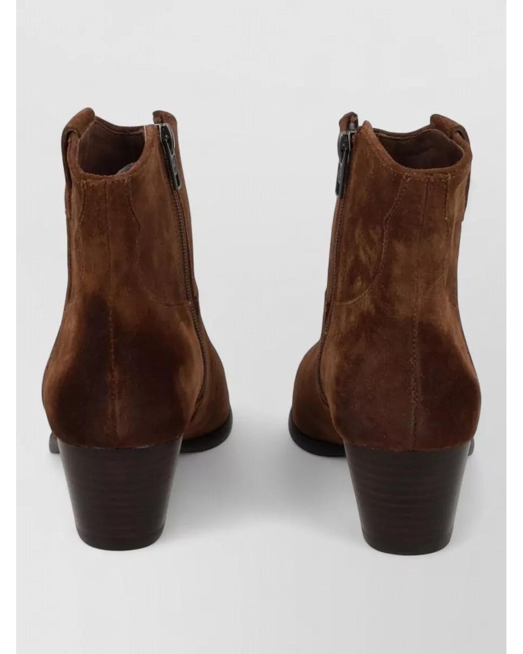 Ash Brown Suede Leather Ankle Boots