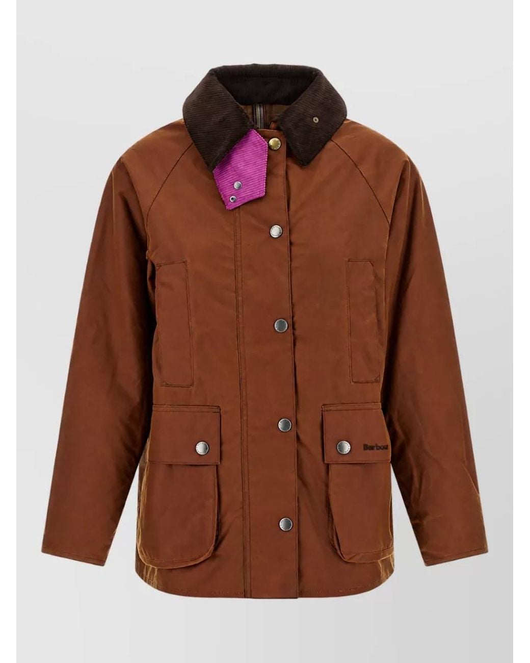 Barbour Brown Waxed Cotton Single Breasted Coat