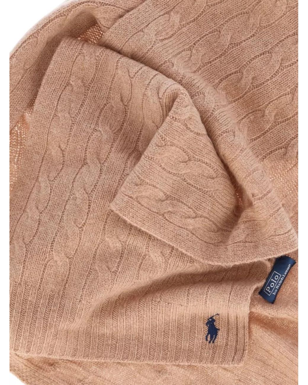 Polo Ralph Lauren Natural Wool Cashmere Cable Knit Scarf