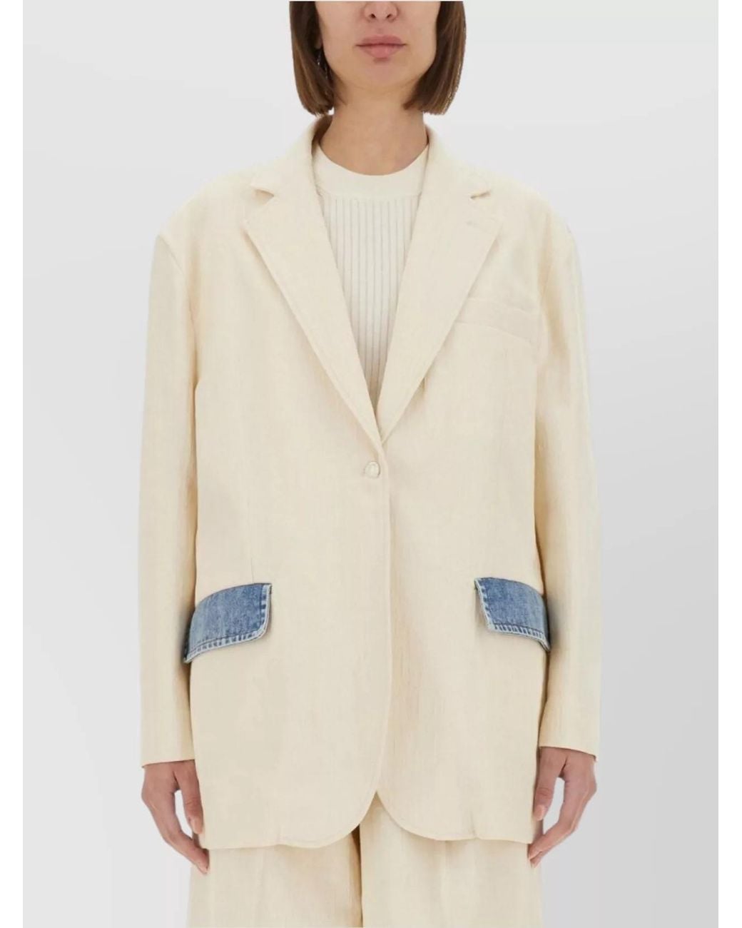 Moschino Natural Relaxed-Fit Blazer