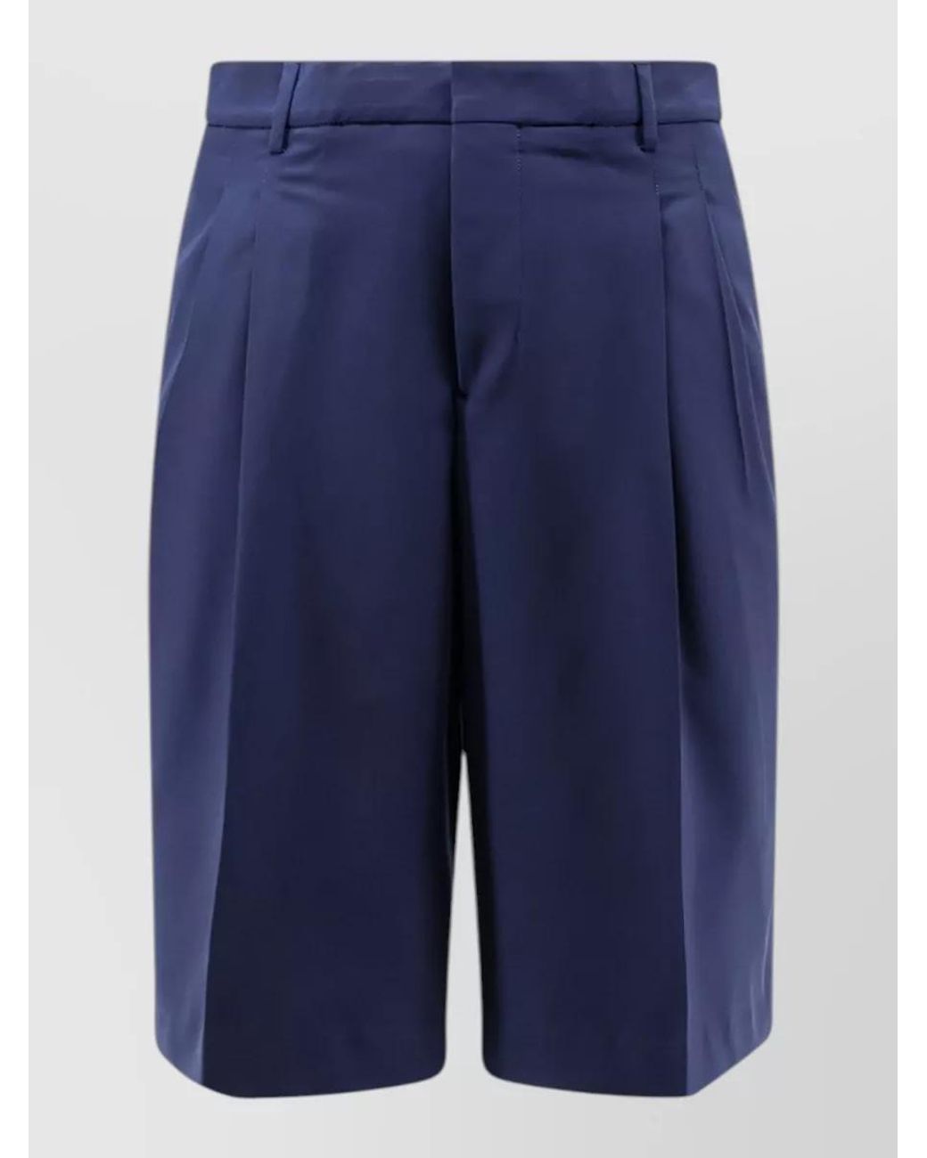 AMI Blue Virgin Wool Tailored Shorts for men