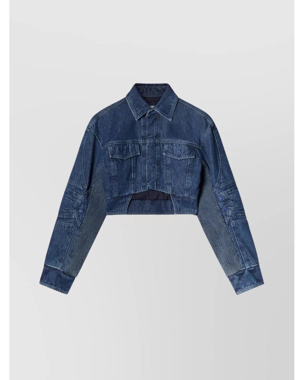 Off-White c/o Virgil Abloh Blue Cutout Cropped Denim Jacket