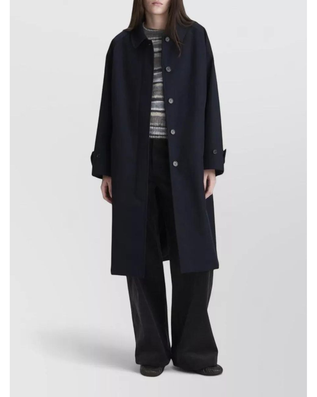 A.P.C. Blue Water-Repellent Wool Midi Coat