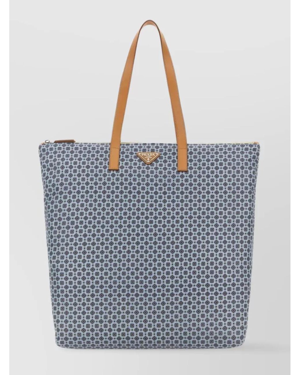 Prada Blue Printed Two-Tone Re-Nylon Tote Bag for men