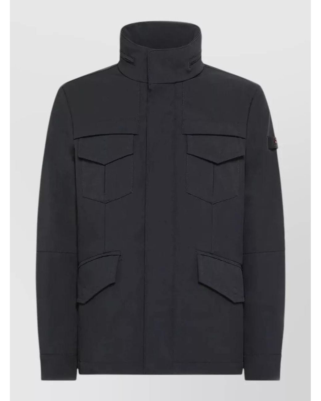 Peuterey Black Single-Breasted Coat for men