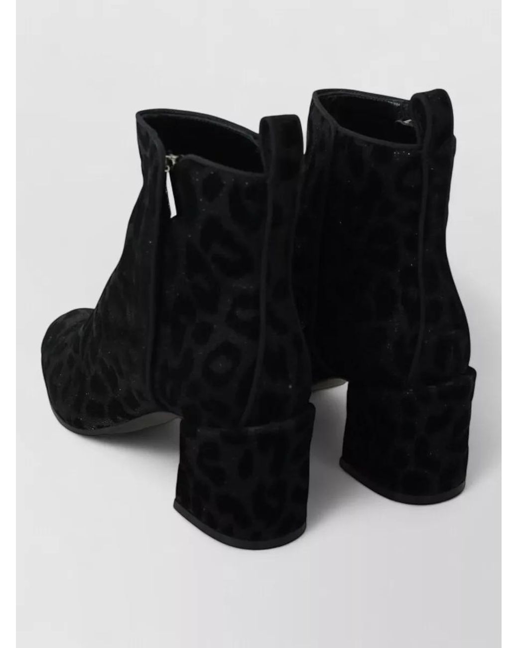 Dolce & Gabbana Black Leopard-Print Ankle Boots