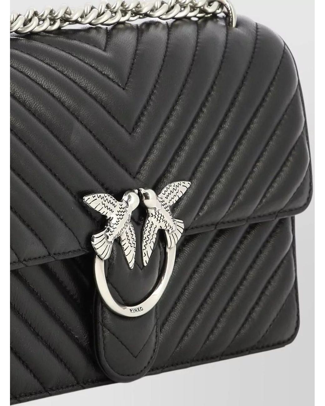 Pinko Black Leather Crossbody Bag