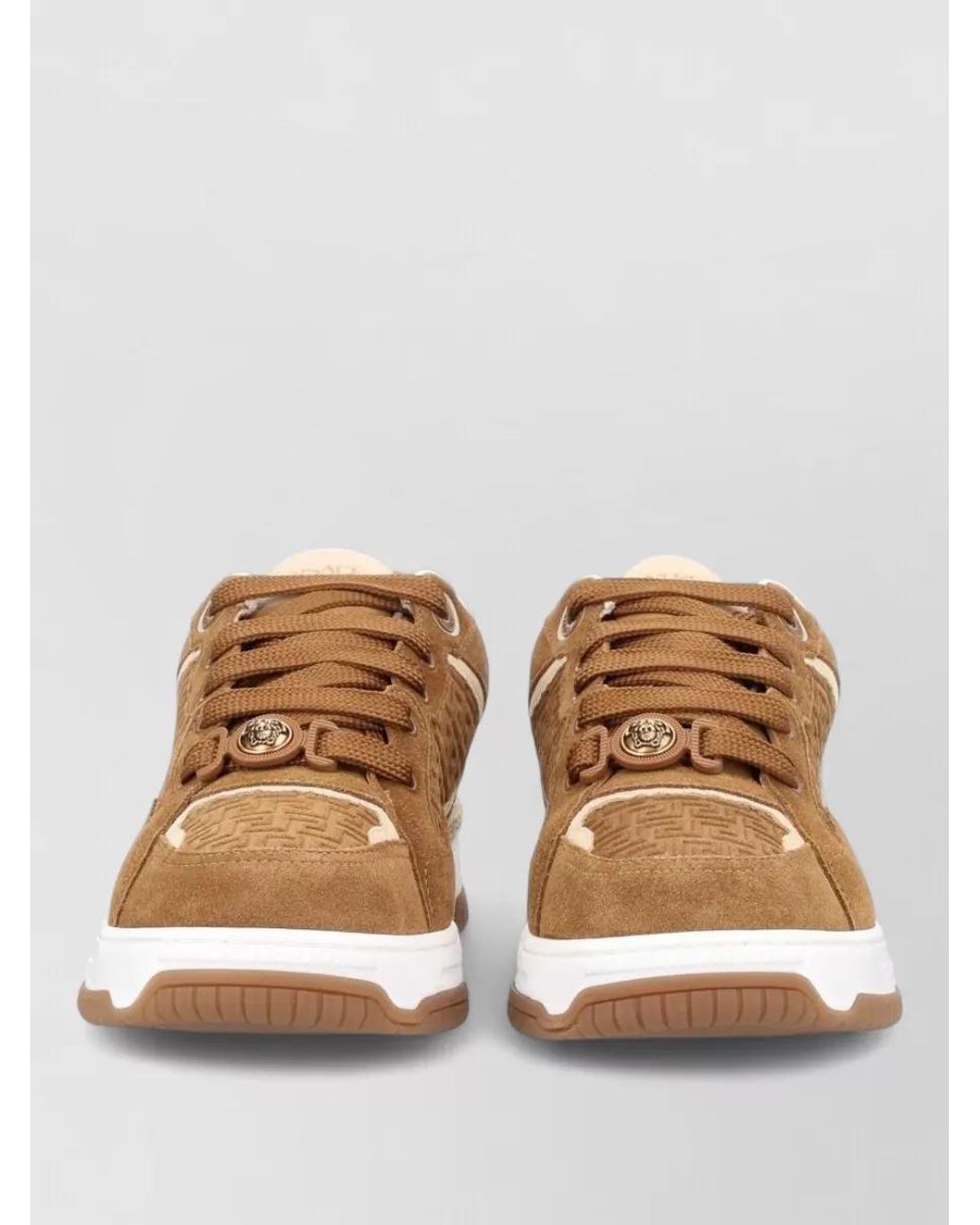 Versace Natural Leather Biggie Basket Low-Top Sneakers for men