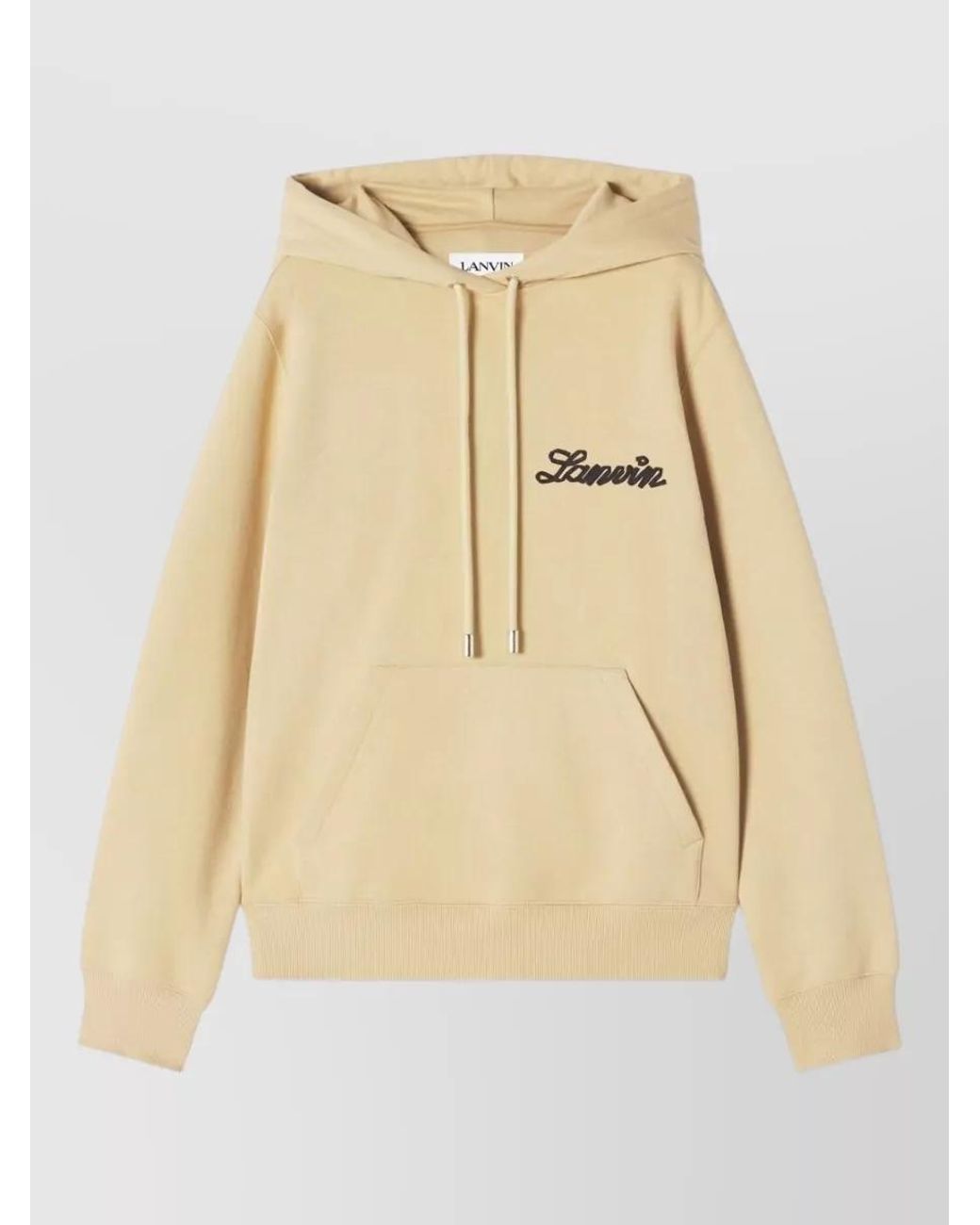 Lanvin Natural Cotton Logo-Detail Hooded Sweatshirt for men