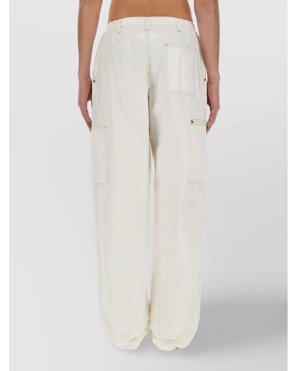 MM6 by Maison Margiela Black Cotton Regular-Fit Wide-Leg Trousers for men
