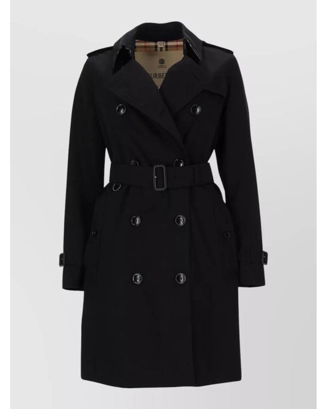 Burberry Black Cotton Double-Breasted Trench Coat