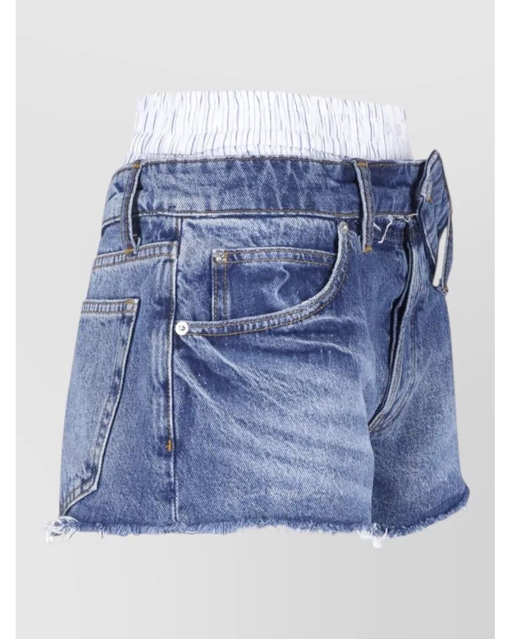 Alexander Wang Blue Denim Mid-Rise Short Shorts