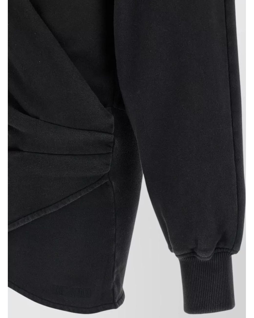 The Attico Black Cotton Hooded V-Neck Mini Dress