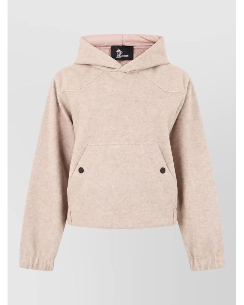 Moncler Natural Oversized Hooded Flannel Jacket