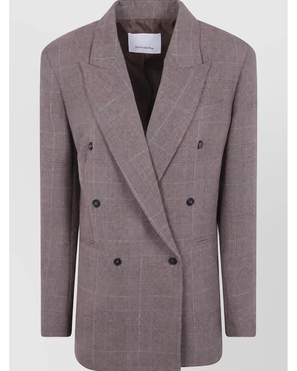 Frankie Shop Brown Virgin Wool Structured Blazer