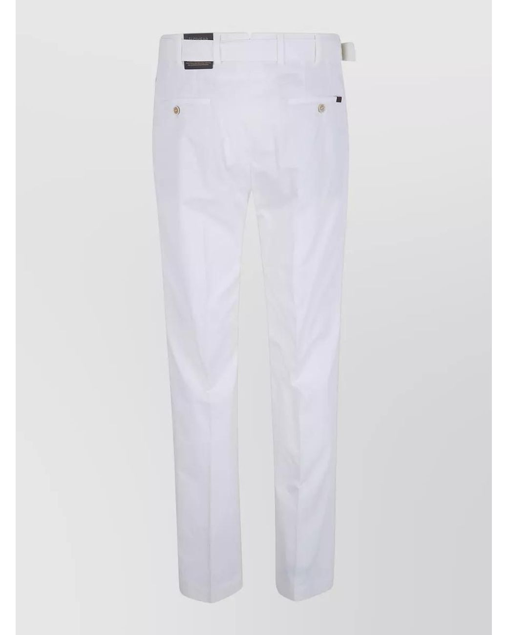 Incotex White Belted Chino Tailored Trousers for men