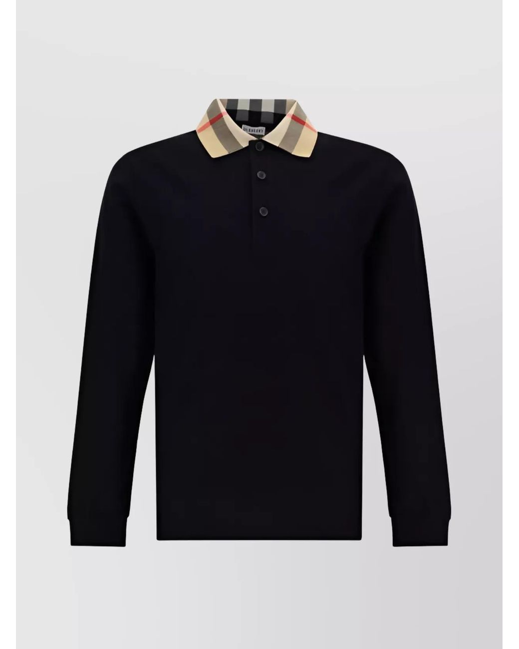 Burberry Blue Cotton Slim-Fit Long-Sleeve Polo Shirt for men