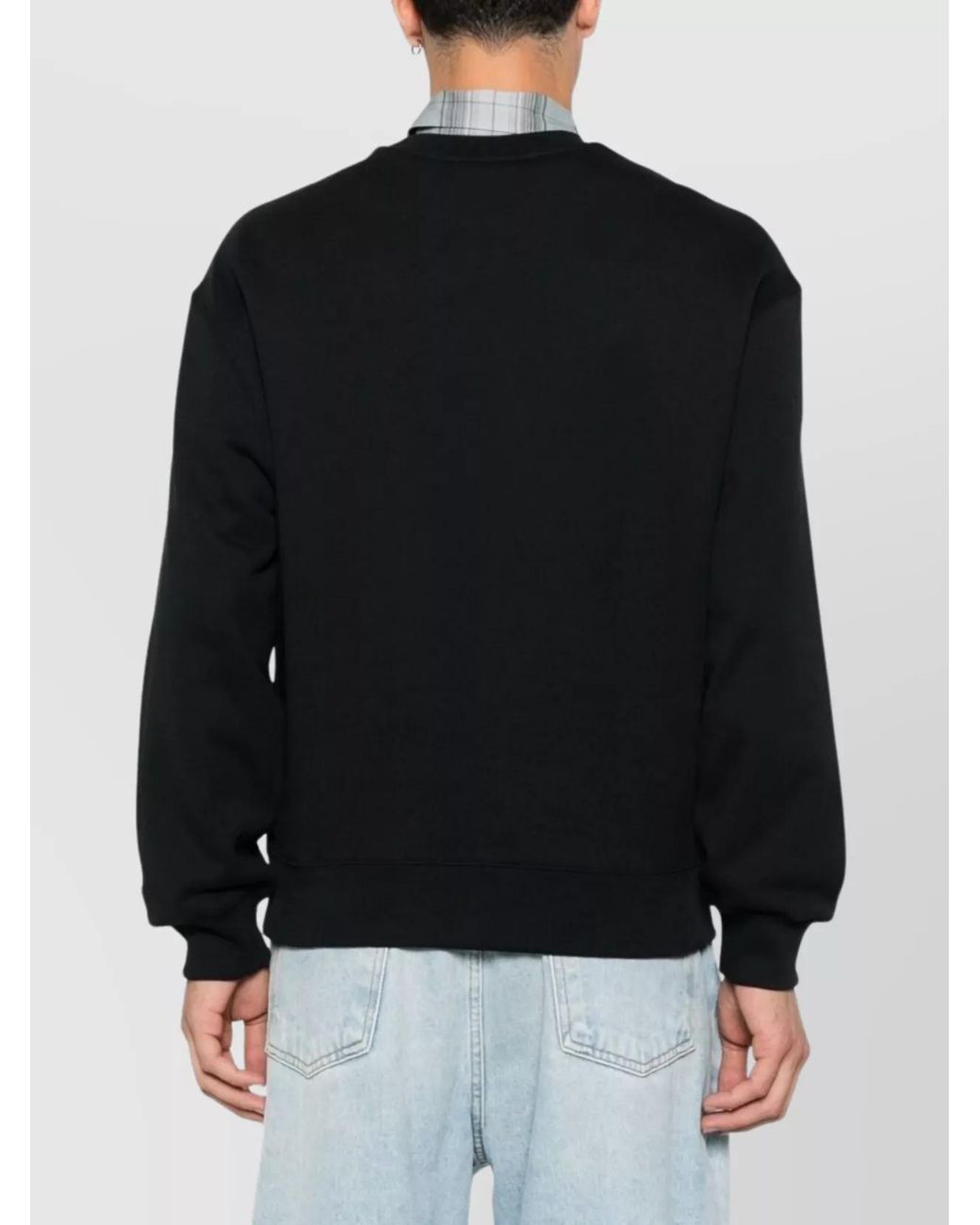 Maison Kitsuné Black Cotton Crew Neck Sweatshirt for men