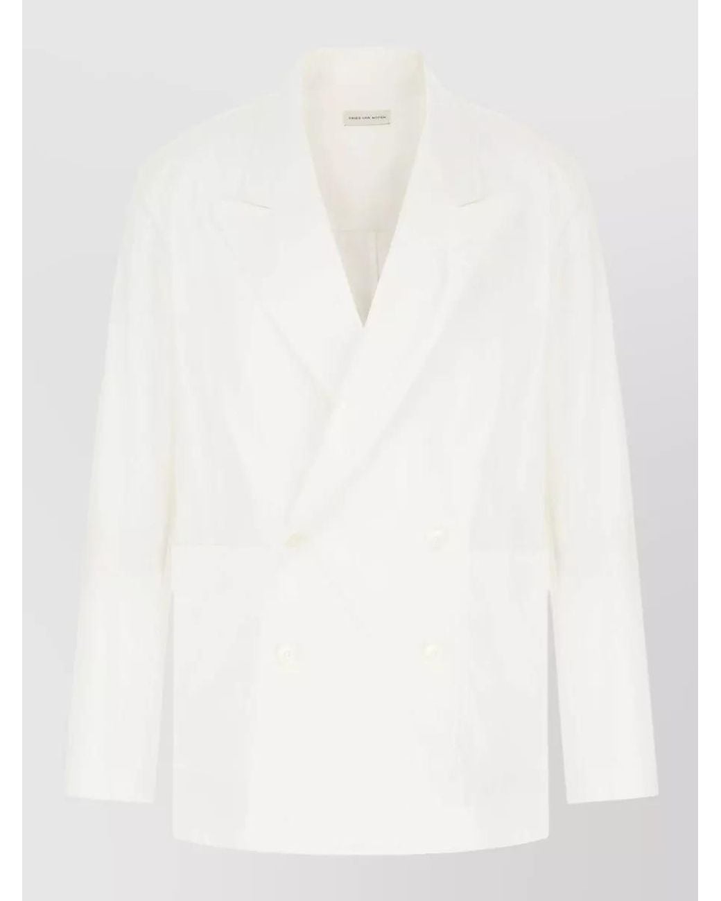 Dries Van Noten White Cotton Blazer for men
