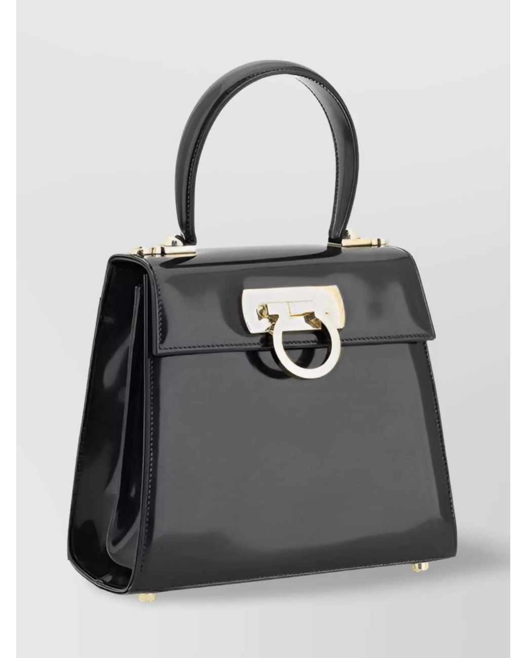 Ferragamo Black Iconic Small Calf Leather Shoulder Bag