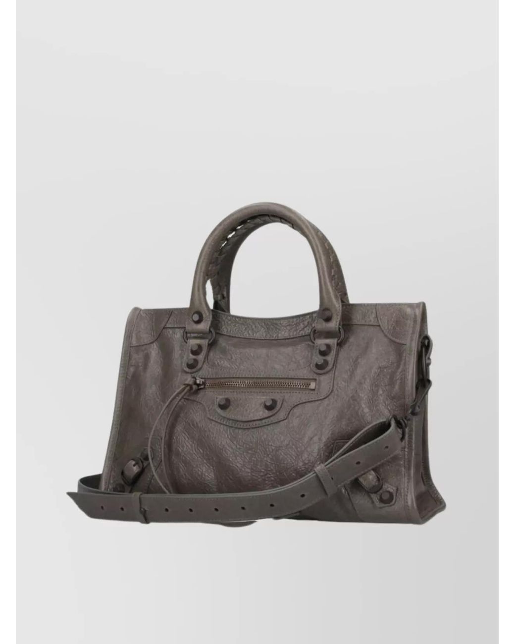 Balenciaga Gray Le City Small Leather Tote Bag