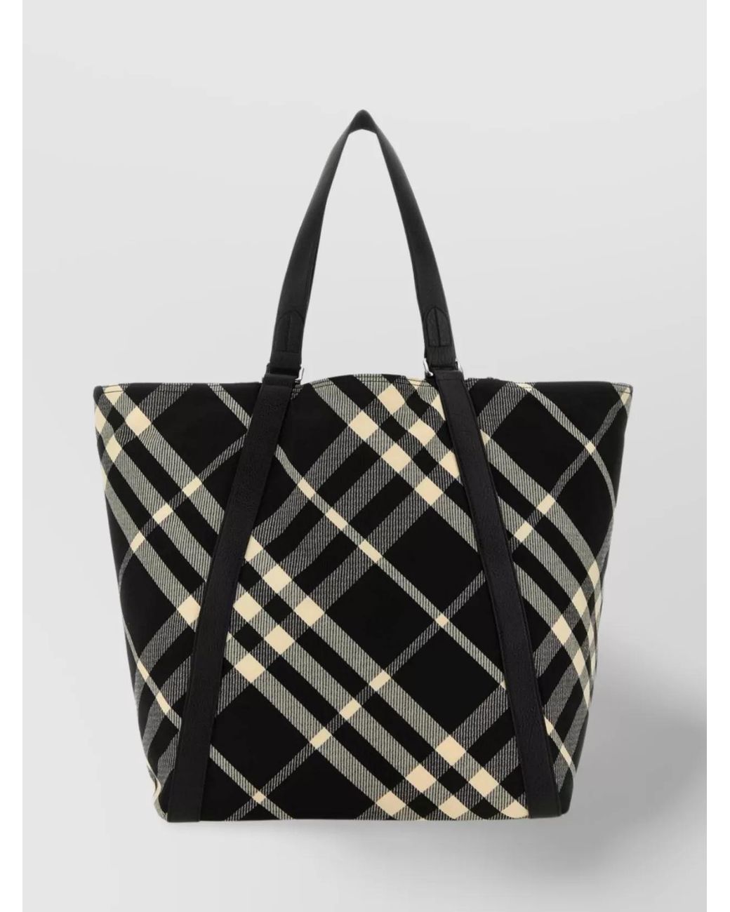 Burberry Black Checked Tote Bag for men