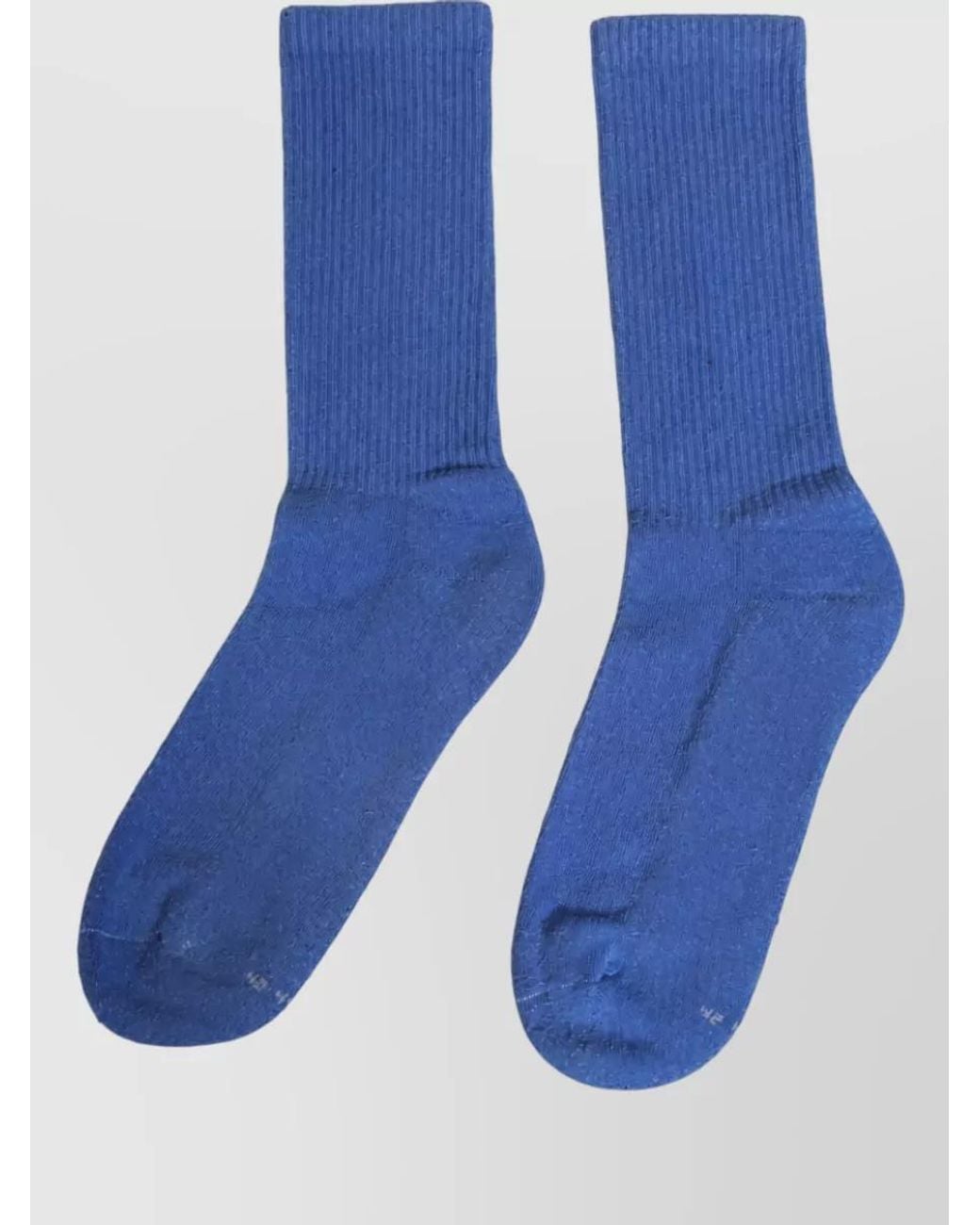 Dolce & Gabbana Blue Cotton Ribbed Mid-Calf Socks