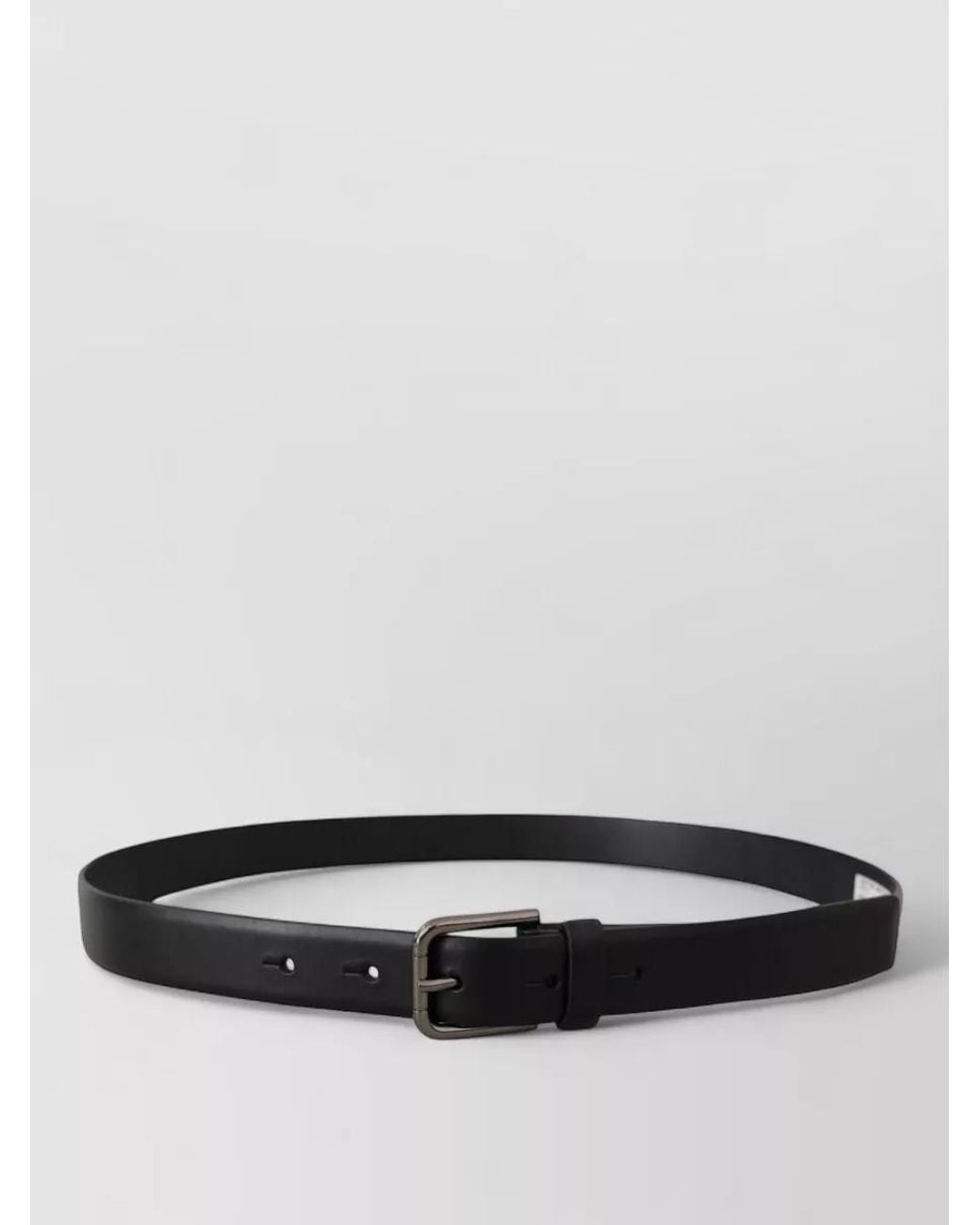 Dolce & Gabbana White Leather Logo Buckle Belt for men