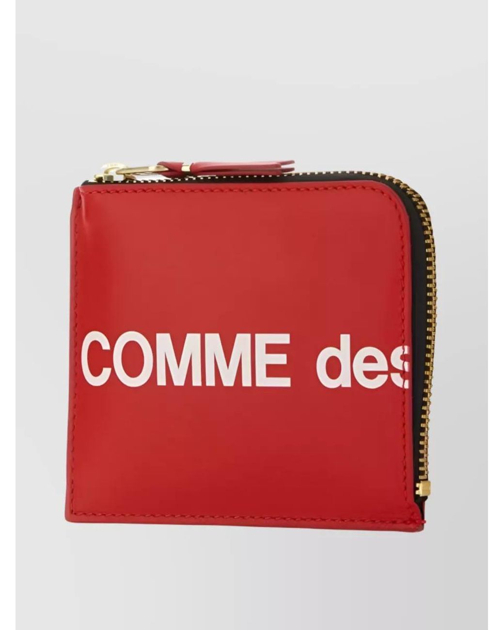 Comme des Garçons Red Leather Logo Print Wallet