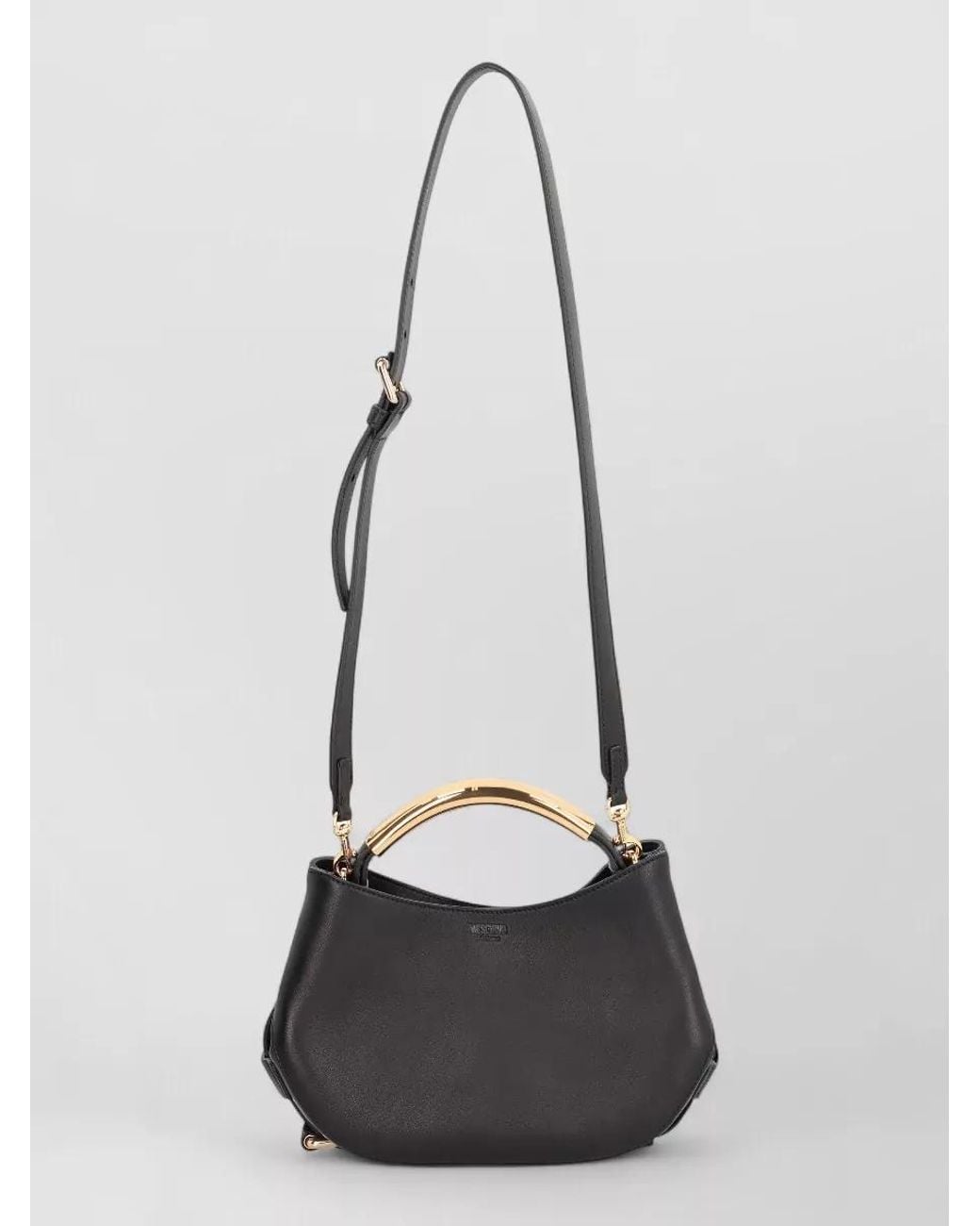 Moschino Gray Leather Shoulder Bag