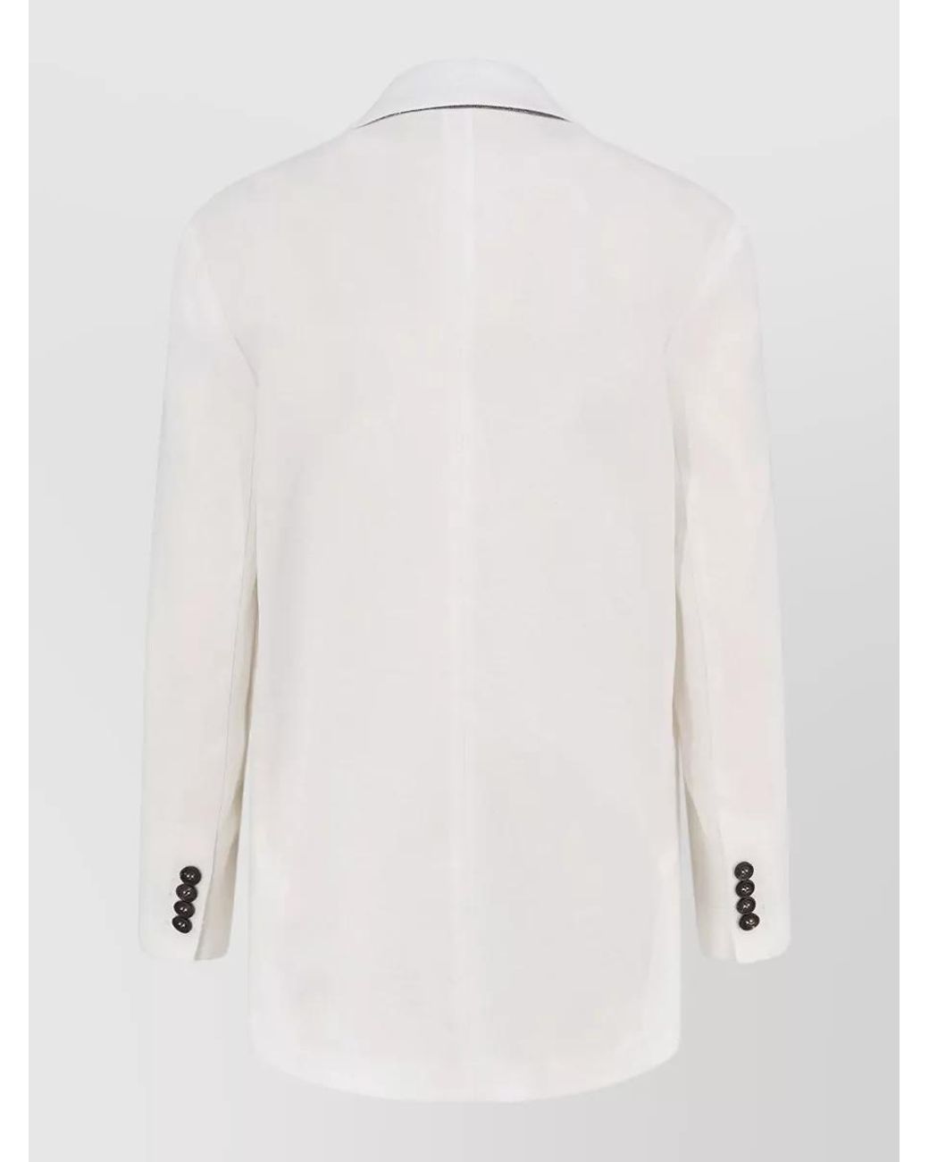 Brunello Cucinelli White Cotton Blazer