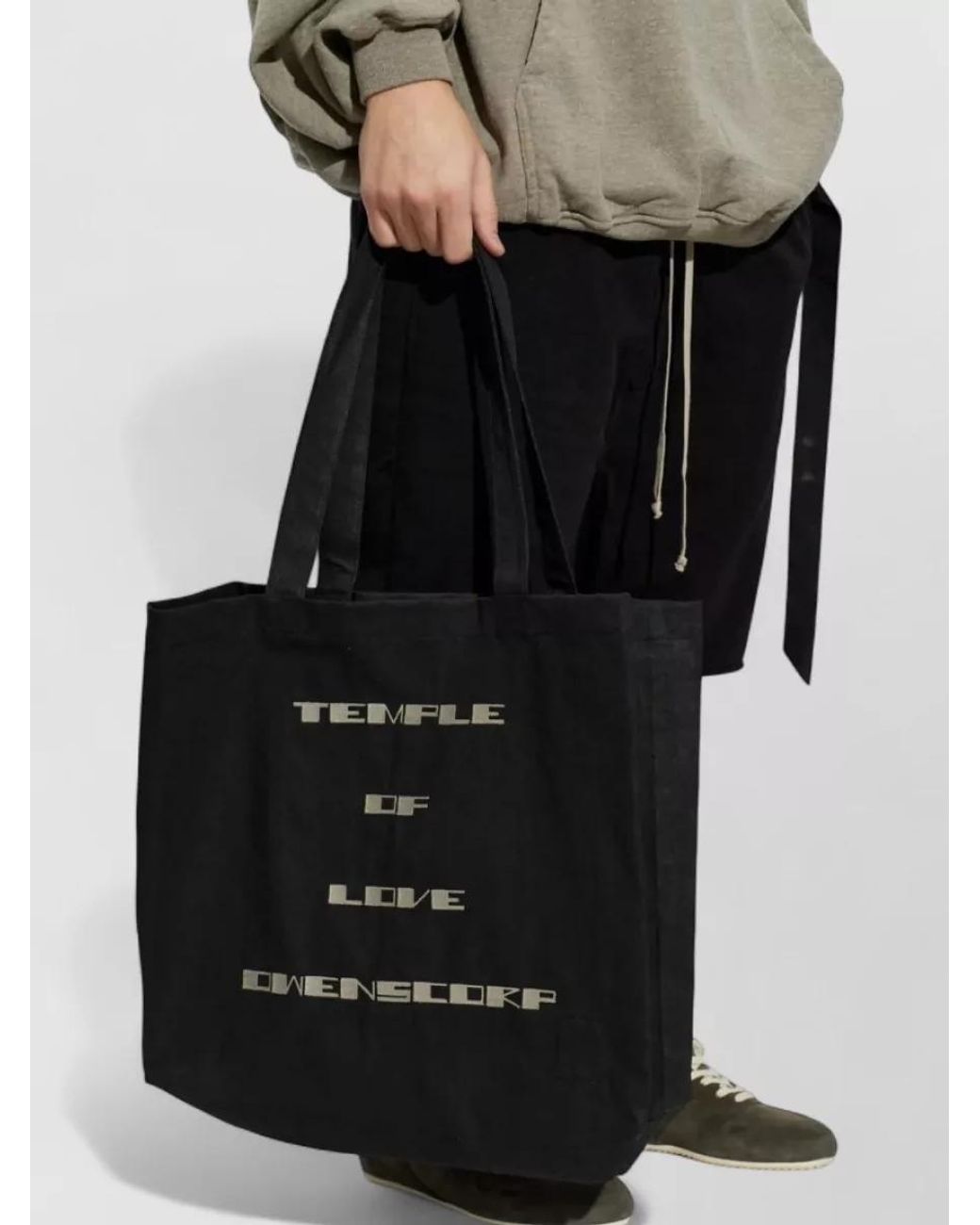 Rick Owens Black Shopper Pod Tote Bag