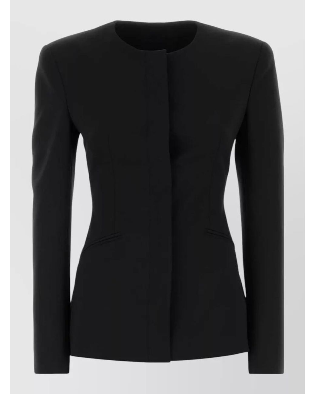 ANDAMANE Black Stretch Gabardine Blazer