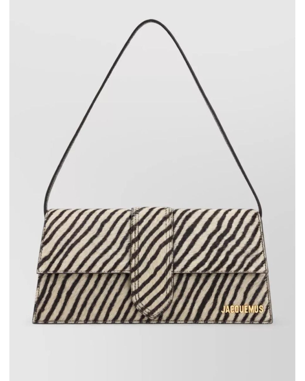 Jacquemus White Le Bambino Long Calf Hair Clutch Bag