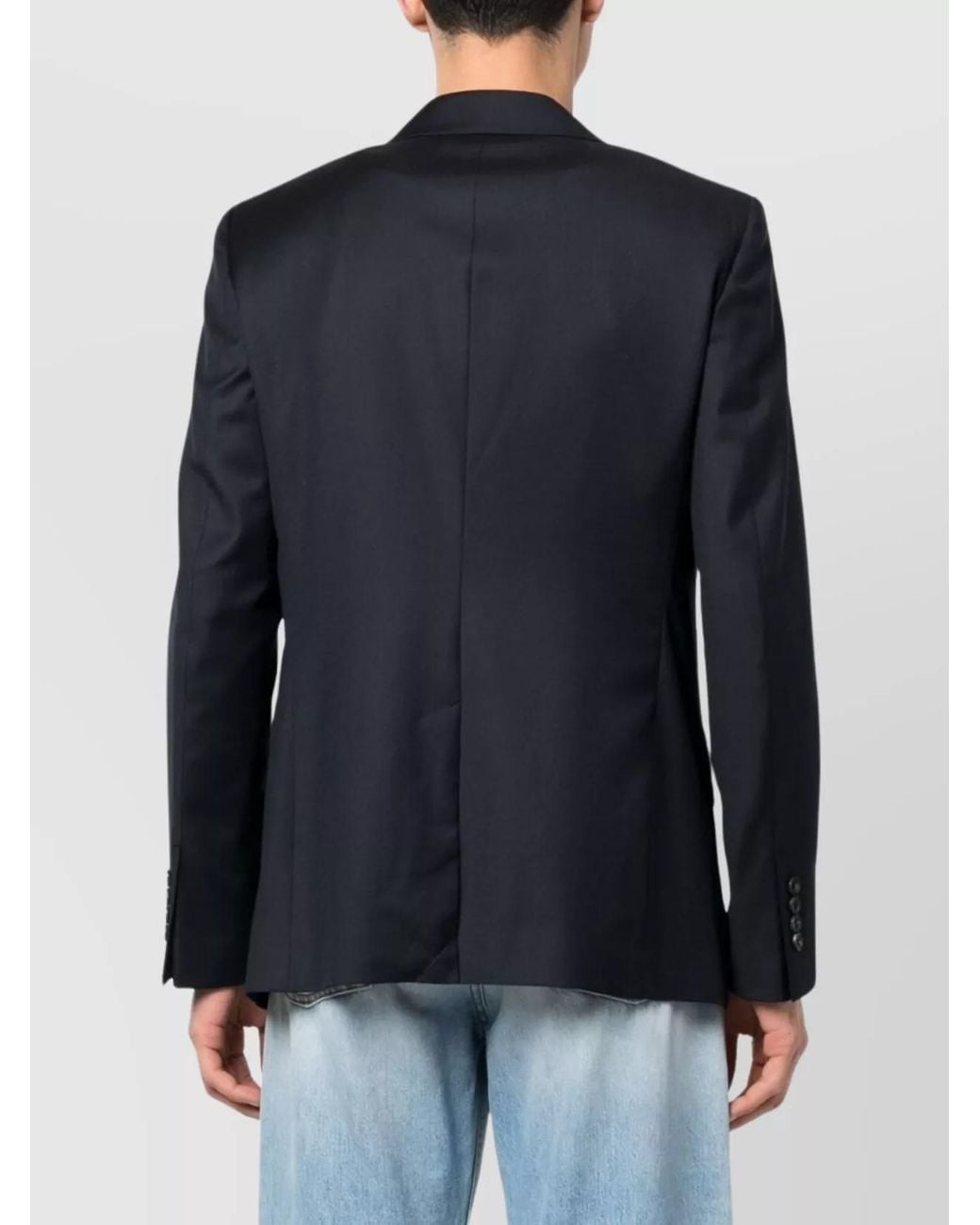 Lanvin Blue Wool Button-Fastening Blazer Dart Detailing for men