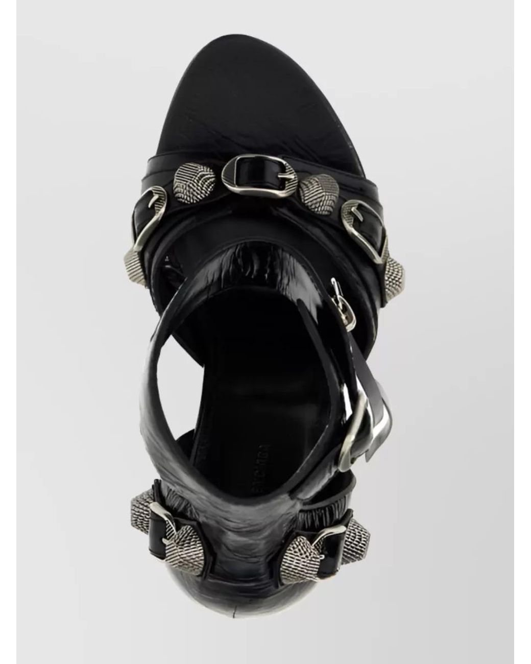 Balenciaga Black Leather Heel Sandals