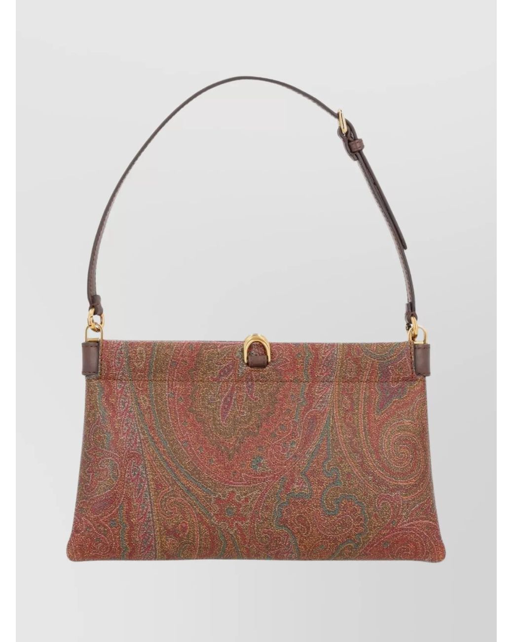 Etro Brown Paisley Pattern Shoulder Bag With Adjustable Strap
